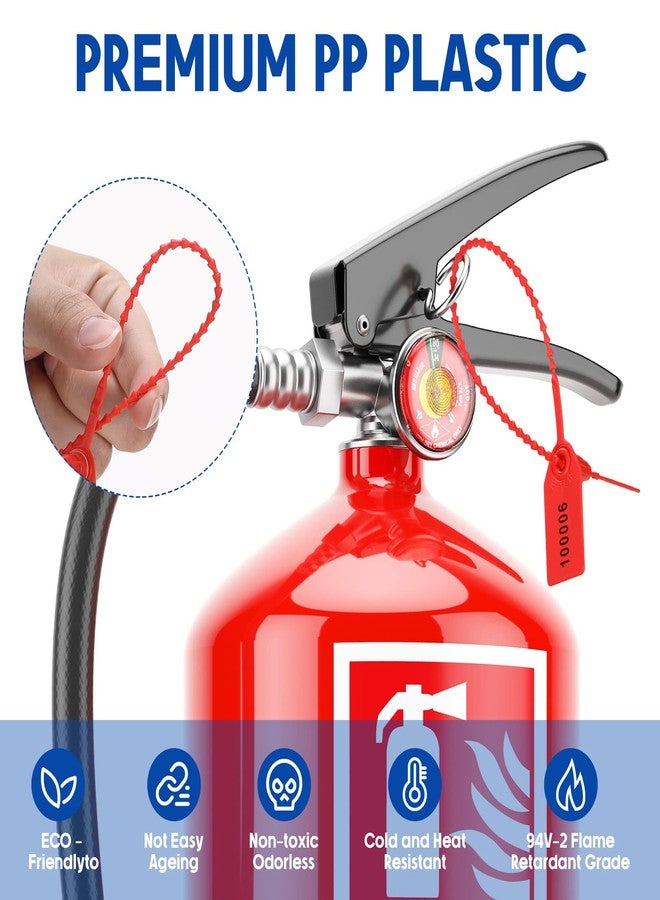 Roowest 1000 Pcs Plastic Tamper Seals Fire Extinguisher Tags Security Tags Seals Safety Numbered Zip Ties Labels Safety Disposable Self Locking Signage 250 mm Length (Red) - Image 3